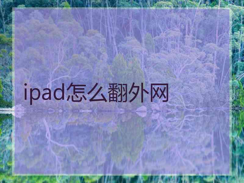 ipad怎么翻外网